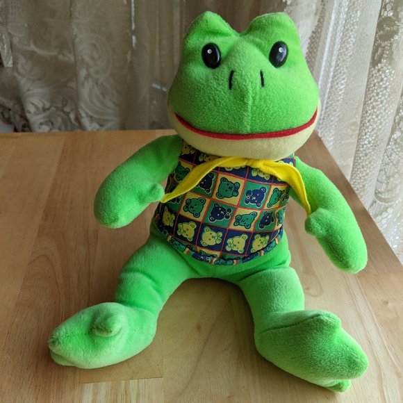 Frogs 5 item Bundle - Plush, Croaking, & Wooden - Picture 12 of 15